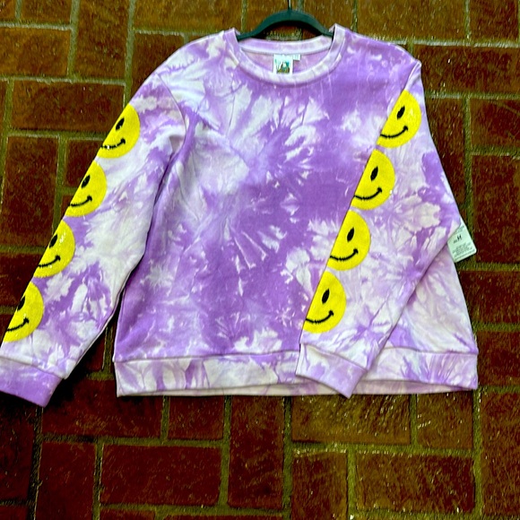 QUEEN OF SPARKLES Tops - Queen of Sparkles Smiley Tie Dye SS- NWT-No longer available!! LSU, Mardi Gras.